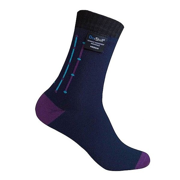 Носки водонепроницаемые Dexshell  Waterproof Ultra Flex Socks M чёрно-фиолетовые DS653NVYJACM